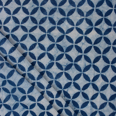 Indigo Organic Cotton Hand Block Print Fabric
