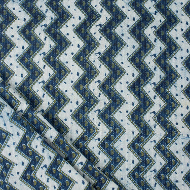 Indigo Wave Pattern Cotton Kantha Fabric Online