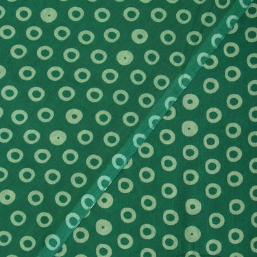 Jaipuri Stylish Green Hand Block Printed Cotton Fabric Cloth