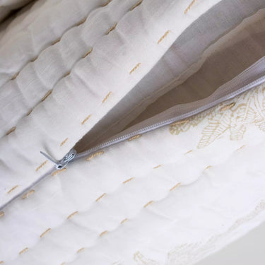 Kantha Hand Block Printed Cotton Quilted Pillow Cover