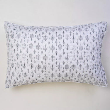 Kantha Hand Stitched Cotton Grey Pillow Cover