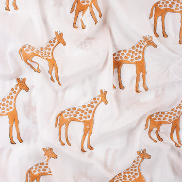 Latest Giraffe Cotton Hand Block Print Fabric
