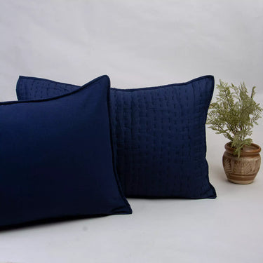Latest Handmade Indigo Blue Solid Soft Cotton Pillow Cover