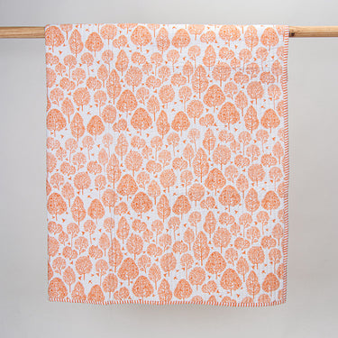 Leaf Print Soft Cotton Baby Blankets And Quilts