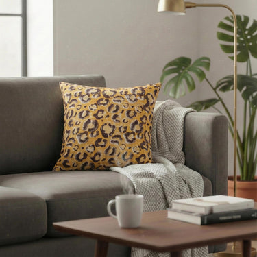 Leopard Block Printed Cotton Cushion Cover Set of 5