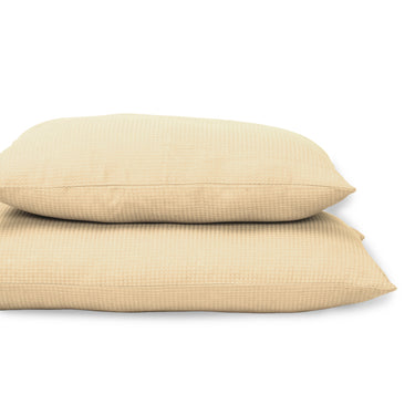Light Yellow Cotton Waffle Pillow Covers 