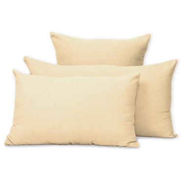 Light Yellow Cotton Waffle Pillow Covers 