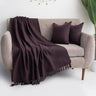 Luxury Brown Plain Sofa Throw with Two Cushion Covers - Gift Items for Home Use