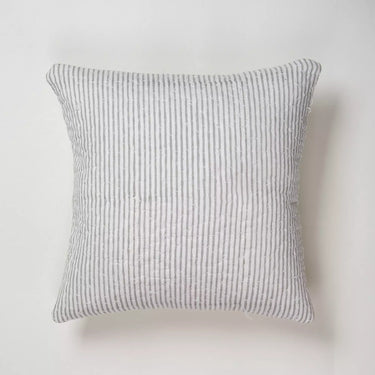 Luxury Grey Stripes Printed Cotton Cushion Cover