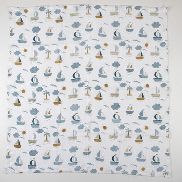 Sailing Dreams Organic Cotton Muslin Swaddle Wrapper For New Born