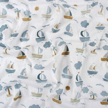 Sailing Dreams Organic Cotton Muslin Swaddle Wrapper For New Born