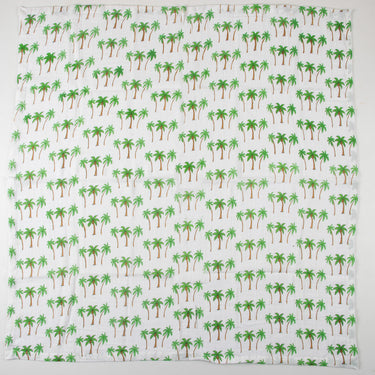 Palm Tree Organic Cotton Muslin Swaddle Wrapper For New Born