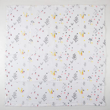 Bunny Blooms Organic Cotton Muslin Swaddle Wrapper For New Born