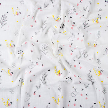 Bunny Blooms Organic Cotton Muslin Swaddle Wrapper For New Born