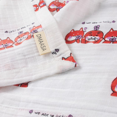 Foxy Friends Organic Cotton Muslin Swaddle Wrapper For New Born
