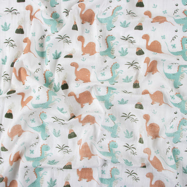 Dino Dreams Organic Cotton Muslin Swaddle Wrapper For New Born