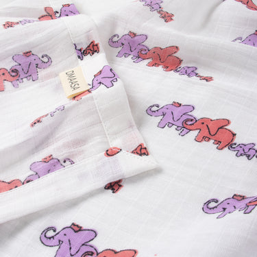 Little Elephants Organic Cotton Muslin Swaddle Wrapper For New Born