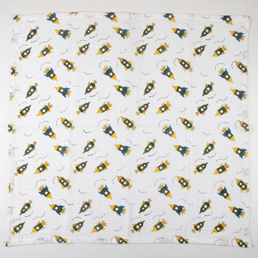 Space Explorer Organic Cotton Muslin Swaddle Wrapper For New Born