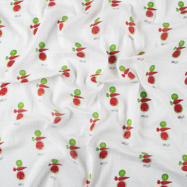 Fruity Friends Organic Cotton Muslin Swaddle Wrapper For New Born