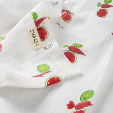 Fruity Friends Organic Cotton Muslin Swaddle Wrapper For New Born
