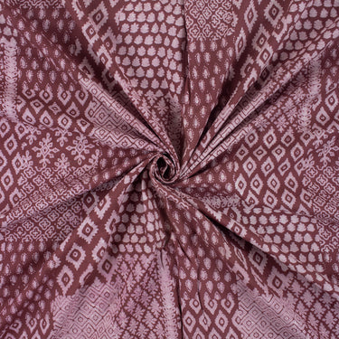 Maroon Patchwork Dabu Kashish Cotton Hand Block Print Fabric