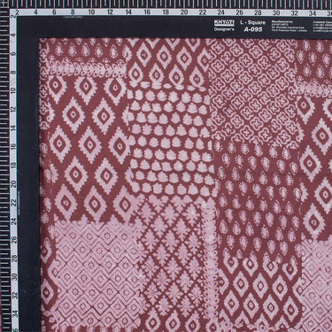 Maroon Patchwork Dabu Kashish Cotton Hand Block Print Fabric