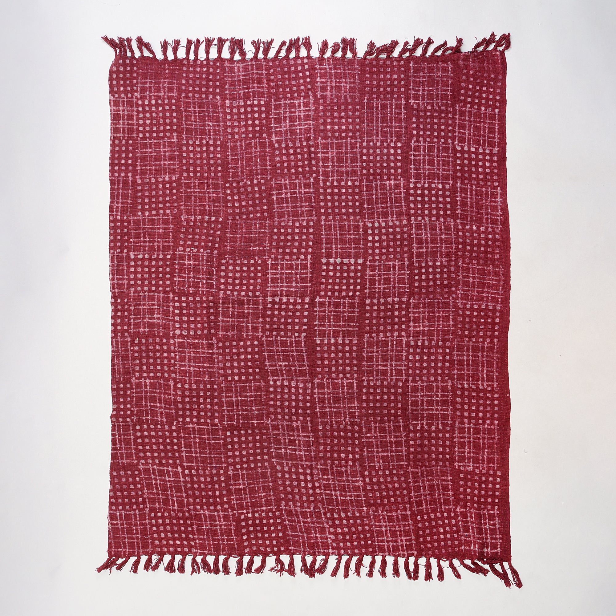Maroon Block R Premium Quality Maroon Soft Cotton Block Print Throw Blanket – Dmaasa