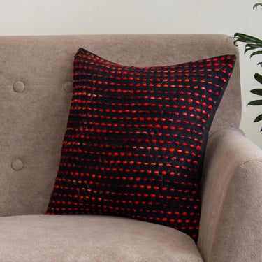 Maroon Woven Cotton Cushion Cover India