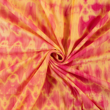 Multi Color Geometric Tie And Dye Cotton Fabric
