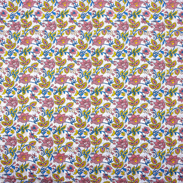 Multi Color Hand Block Floral Print Fabric