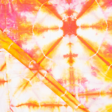 Multi Color Shibori Tie Dye Cotton Runnig Fabric