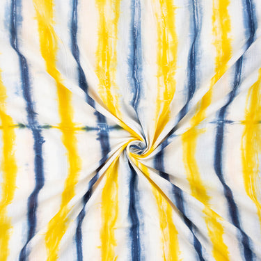 Multi Color Stripe Tie And Dye Shibori Fabric