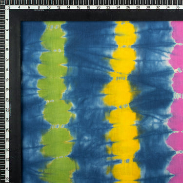 Multi Color Stripe Tie Dye Shibori Cotton Fabric