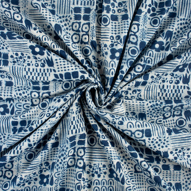 Multi Design Indigo Hand Block Print Fabric