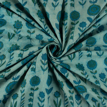 Multi Floral Block Printed Latest Fabric for Ladies Suits