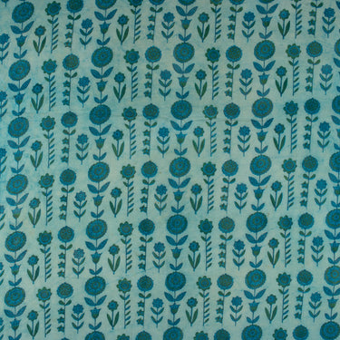 Multi Floral Block Printed Latest Fabric for Ladies Suits