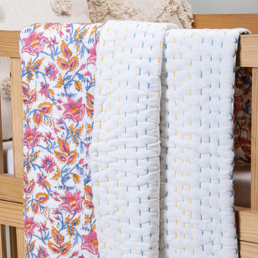 Multicolor Floral Printed Cotton Modern Baby Blankets
