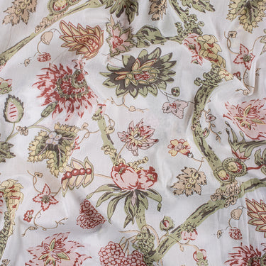 Multicolor Hand Block Print Fabric For Kurti