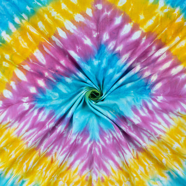Multicolor Handmade Tie Dye Shibori Cotton Fabric