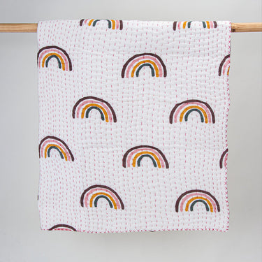 Multicolor Stitch Rainbow Print Newborn Baby Blankets