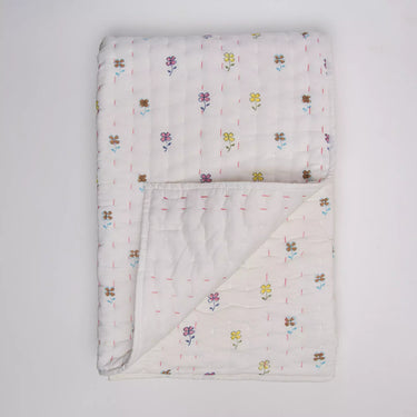Multifloral Handmade Kantha Cotton Skin Friendly Baby Quilt