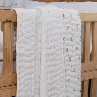 Multifloral Handmade Kantha Cotton Skin Friendly Baby Quilt