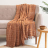 Mustard Yellow Block Print Sofa Throw Blanket Online