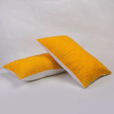 Mustard Yellow Quilted Kantha Cotton Pillowcase