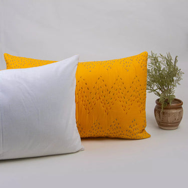 Mustard Yellow Quilted Kantha Cotton Pillowcase