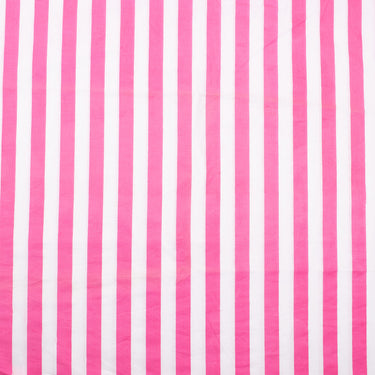 Natural Dye Pink Striped Printed Cotton Fabric