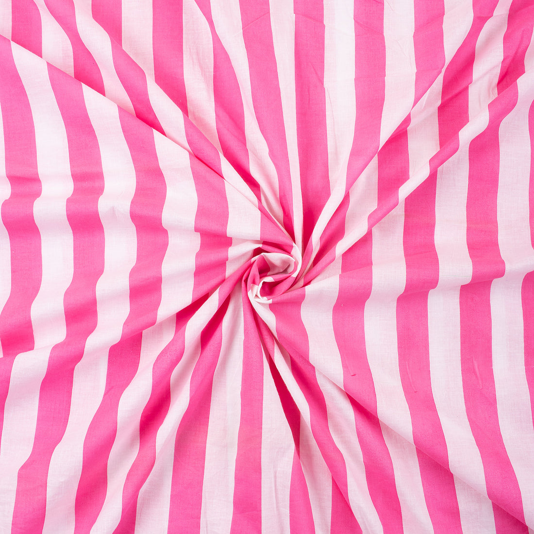 Natural Dye Pink Striped Printed Cotton Fabric