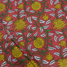 Natural Dyed Floral Print Organic Cotton Fabric