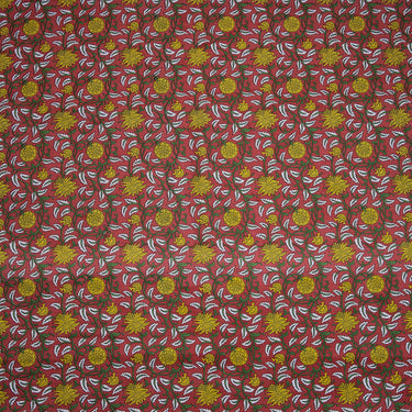 Natural Dyed Floral Print Organic Cotton Fabric