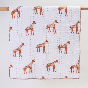 Natural Dyed Giraffe Print Warm Baby Blanket